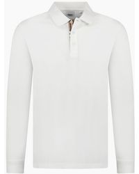 Burberry - 'Hartford' Long Sleeved Check Placket Polo-Shirt - Lyst