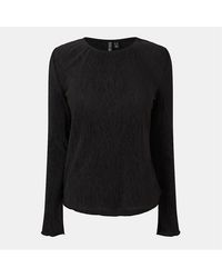 Pieces - Relaxed Fit Short Sleeve Crew Neck Blouse - Lyst
