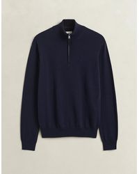 GANT - Cotton Wool Half Zip Sweater - Lyst