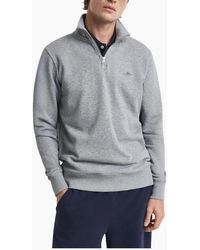 GANT - Sweatshirt Embroidered Shield Half Zip Pullover Winter Jumper - Lyst