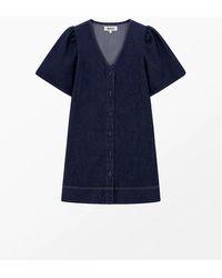 Ro&zo - Petite Denim Button-Through Mini Dress - Lyst