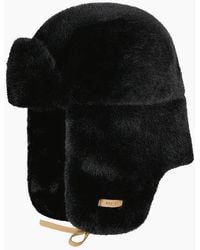 Barts - Lucerne Faux Fur Leather Strap Beanie Bomber Hat - Lyst