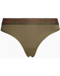 Calvin Klein - Ck One Cotton Modal Blend Thong, Muted Pine - Lyst