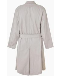 BOSS - Solid Patterned Collared Neck Buckle Over Coat - Lyst