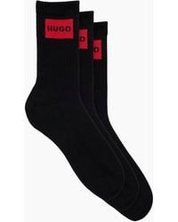 BOSS - 3-Pack Label Ribbed Sports Socks - Lyst