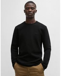 BOSS - Boss Tempesto Regular Fit Long Sleeve T-Shirt With Embroidered Logo - Lyst