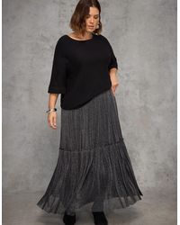 Live Unlimited London - Sparkle Tiered Maxi Skirt - Lyst
