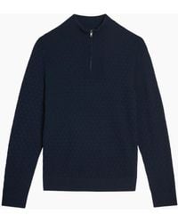 Ted Baker - Kurnle T Stitch Knitted Half Zip Sweater - Lyst