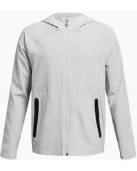 Under Armour - Solid Patterned Full Zipper Hooded Woven Cuff Jacket - Lyst