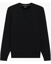 BOSS - H-Leno Crewneck Knitwear Jumper - Lyst