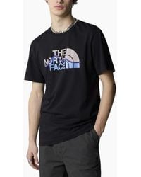 The North Face - T Shirts Ss Mountain Line Tee Cotton Summer Crew Neck Tops - Lyst