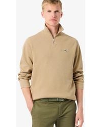 Lacoste - Zip-Up High Neck Interlock Sweatshirt - Lyst