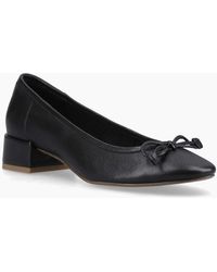 Hush Puppies - Silvia Low Heel Leather Round Court Shoes - Lyst
