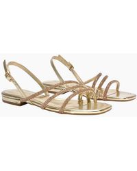 XY London - Ladies Abigale Diamante Metallic Sling Back Sandals - Lyst