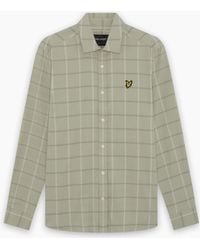 Lyle & Scott - Lyle & Scott Broad Windowpane Check Shirt Khaki - Lyst