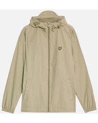 Lyle & Scott - Lyle & Scott Branded Sage Unifrom Hooded Short Lightweight Jacket - Lyst