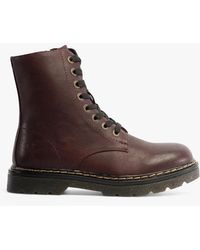 Heavenly Feet - Justina2 Lace Up Boots Burgundy - Lyst