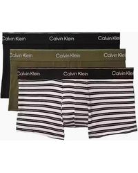 Calvin Klein - 3-Pack Icon Cotton Stretch Stripe Low-Rise Boxer Trunks - Lyst