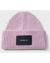 COACH - Woven Patch Beanie Faded - Lyst