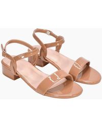 XY London - Ladies Moana Patent Low Block Heel Sandals - Lyst