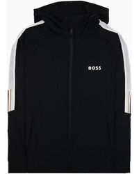 BOSS - Boss X Matteo Berrettini Regular-Fit Zip-Up Hoodie With Signature-Stripe Artwork 001 - Lyst