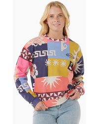 Rip Curl - Rip Curl Keepsakes Crew Neck Print Storm Half Zip Fleece - Lyst