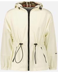 Burberry - 'Birley' Check Hooded Rain Jacket Vanilla - Lyst