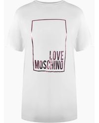 Love Moschino - Shiny Box Logo T-Shirt - Lyst