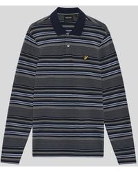 Lyle & Scott - Stripe Long Sleeve Polo Shirt - Lyst