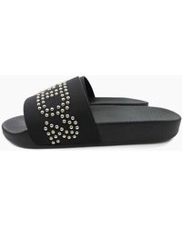 DSquared² - Dsq2 Stud Logo Leather Sliders - Lyst