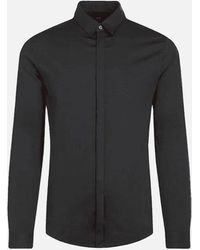 ARMANI EXCHANGE - Rubber Logo Button Up Shirt - Lyst