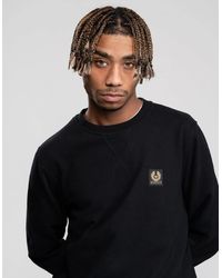 Belstaff - Crew Neck Sweatshirt With Logo Patch - Lyst