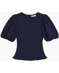 Ro&zo - Cheesecloth Shirred Top - Lyst