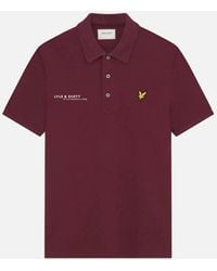 Lyle & Scott - Lyle & Scott Burgundy Co-Ordinate Print Logo Short Sleeved Polo Shirt - Lyst