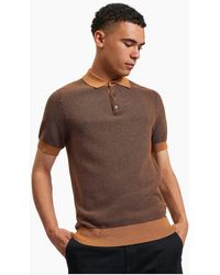 Ben Sherman - Bicoloured Textured Short Sleeve Polo Shirt - Lyst