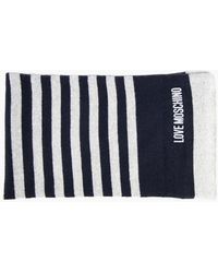 Love Moschino - Stripe Logo Knitted Scarf - Lyst
