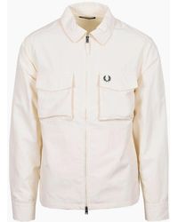 Fred Perry - Ripstop Pocket Overshirt Ecru - Lyst