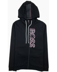 BOSS - Saggy 1 Multi Logo Zip Up Hoody 001 - Lyst