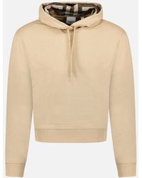 Burberry - 'Talley' Embroidery Logo Check Hooded Sweatshirt - Lyst