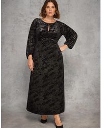 Live Unlimited London - Animal Velvet Burnout Jersey Maxi Dress - Lyst