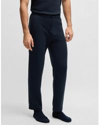 BOSS - Boss Waffle Cotton-Blend Pyjama Bottoms With Embroidered Logo - Lyst