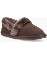Hush Puppies - Ariel Suede Chocolate Slippers - Lyst