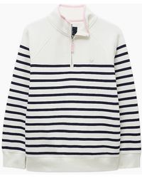 Crew - Half Zip Striped Sweatshirt - Lyst
