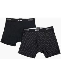 BOSS - Two Pack Of Boxer Briefs With Logo Waistbands 001 - Lyst
