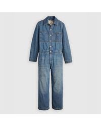 Levi's - Levi's Iconic Collared Neck Long Sleeve Solid Patterned Jumpsuit - Lyst