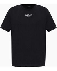 Balmain - Paris Small Embroidered Logo T-Shirt - Lyst