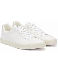 Veja - Esplar Logo-embossed Low-top Leather And Canvas Trainers - Lyst