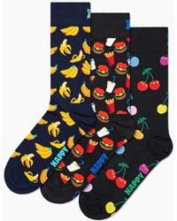 Happy Socks - 3-Pack Bananas, Cherries & Burgers Socks - Lyst