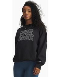 Under Armour - Ua Rival Printed Logo Crew Neck Oversized Sweatshirt - Lyst