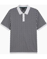 Ted Baker - Hamishs Jacquard Stripe Geo Mid Polo Shirt - Lyst